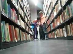 Boys cumming in the library