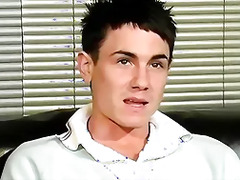 Cute athletic twink Jordon B interviewed before masturbating